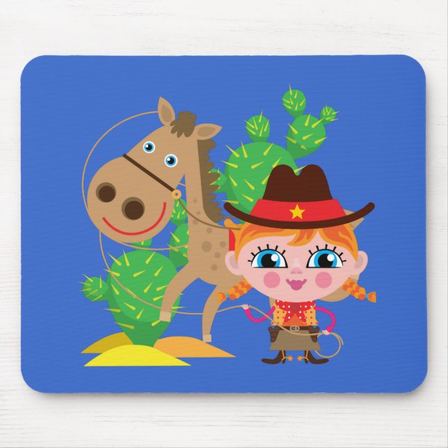 Cowgirl and Horse Mouse Pad (Front)