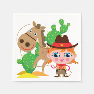 Cowgirl and Horse Napkin