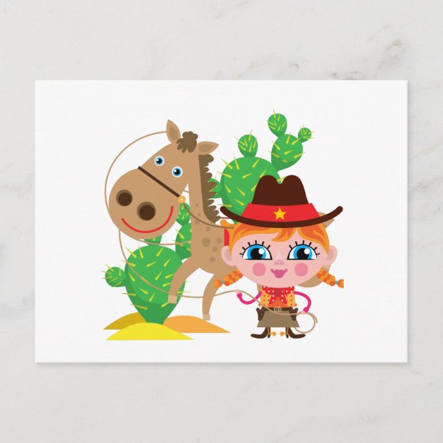 Cowgirl and Horse Postcard (Front)
