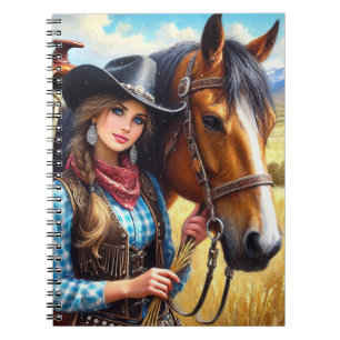 Cowgirl and Horse Western  Notebook