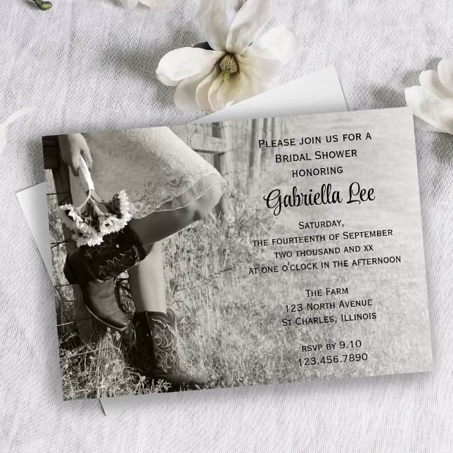 Cowgirl and Sunflowers Country Ranch Bridal Shower Invitation (Creator Uploaded)