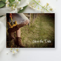 Cowgirl and Sunflowers Western Save the Date