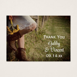 Cowgirl and Sunflowers Western Wedding Favour Tags