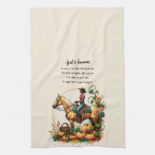 Cowgirl Autumn Tea Towel