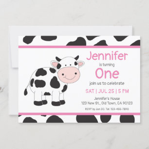 Cowgirl Baby Girl Birthday Invitations