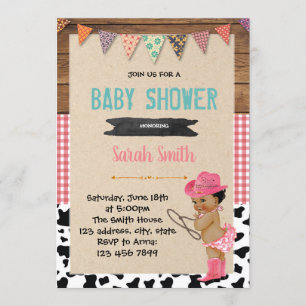 Cowgirl baby shower invitation