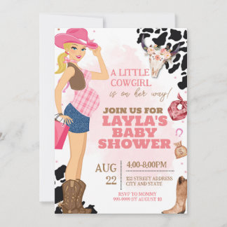 Cowgirl Baby Shower Invitation, Rodeo Baby Shower  Invitation