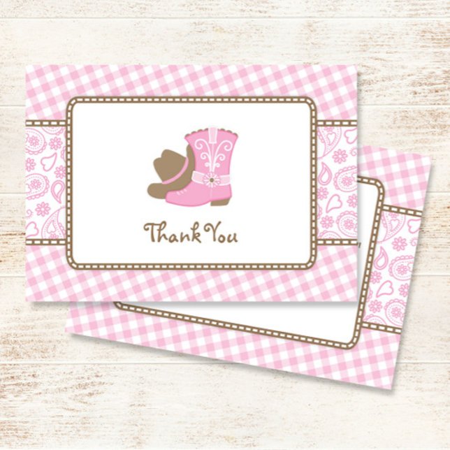 Cowgirl Baby Shower Thank You pink and brown (Creator Uploaded)