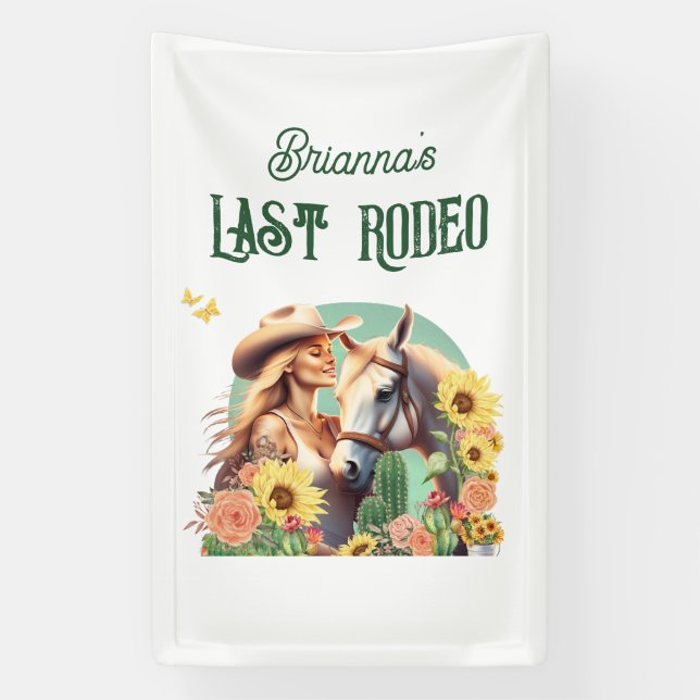Cowgirl Bachelorette cute western Banner (Vertical)