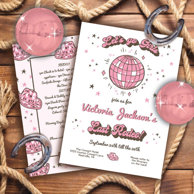 Cowgirl Bachelorette Itinerary Let's Go Girls Invitation (Creator Uploaded)