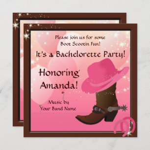 Cowgirl Bachelorette Party Custom Invite