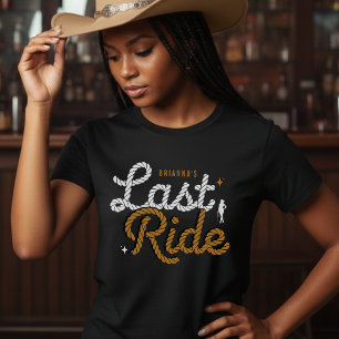 Cowgirl Bachelorette Party Last Ride Brown Rope T-Shirt