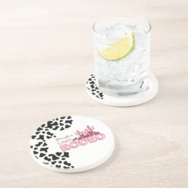 Cowgirl bachelorette party Last Rodeo  Coaster (Side)