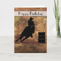 Cowgirl Barrel Racer Happy Birthday