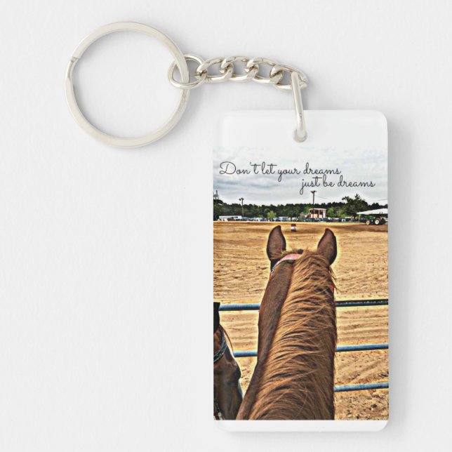 Cowgirl Barrel Racer Motivational Key Chain (Front)