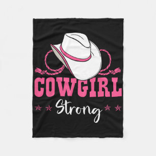 Cowgirl Barrel Racing Roping Horseback Riding Rode Fleece Blanket