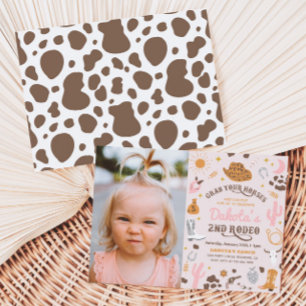 Cowgirl Birthday Invitation   2nd Rodeo Invitation