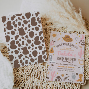 Cowgirl Birthday Invitation   2nd Rodeo Invitation