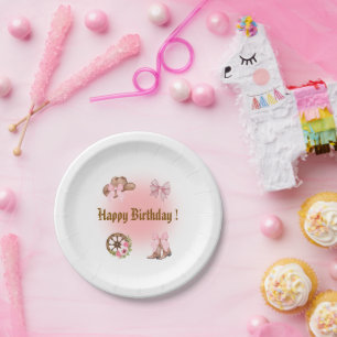 Cowgirl Birthday Paper Plates