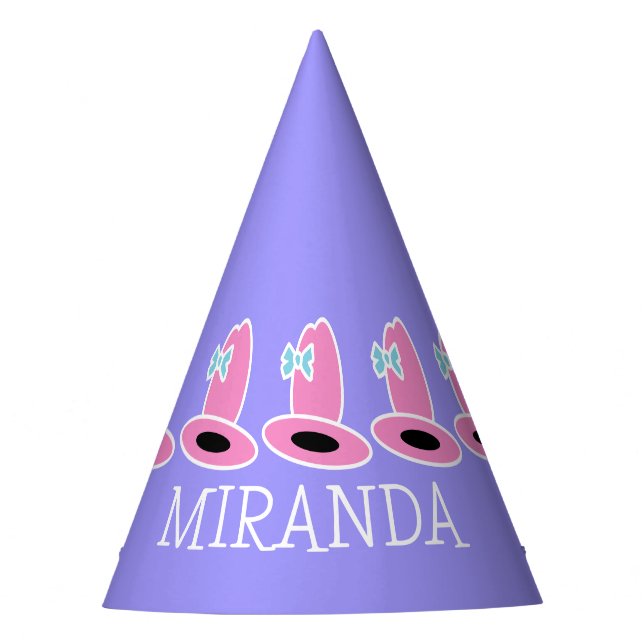 Cowgirl Birthday Party Hat (Front)
