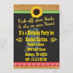 Cowgirl Birthday Party Invitation