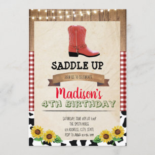 Cowgirl Birthday Party Invitation