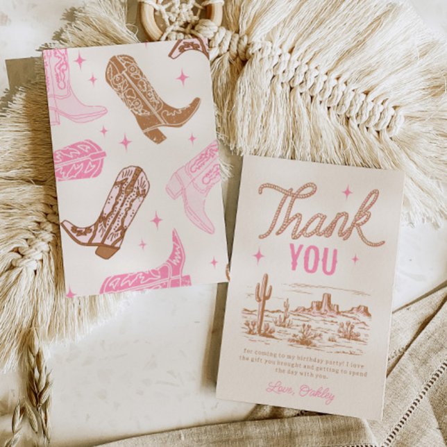 Cowgirl Birthday Party Thank You Card (Creator Uploaded)