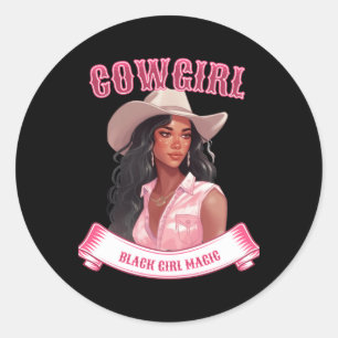 Cowgirl Black Girl Magic Sticker