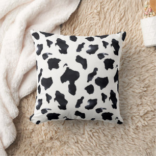 Cowgirl Black White Cow Print   Cushion