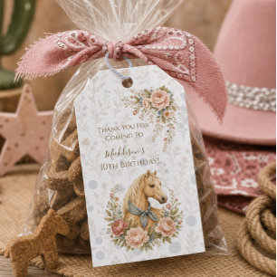 Cowgirl Blue Birthday Gift Tags