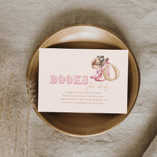  Cowgirl  Book for Baby Girl Shower  Enclosure Card