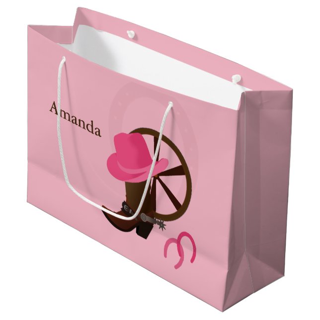 Cowgirl Boot Design LGB Large Gift Bag (Front Angled)