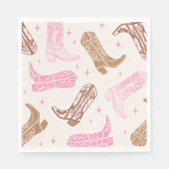 Cowgirl Boot Paper Party Napkins (Front)