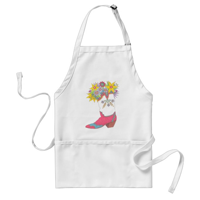 Cowgirl Boot with Flowers Standard Apron (Front)