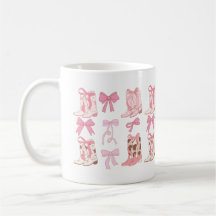 Cowgirl Boots and Bows Coquette Mug Aesthetic