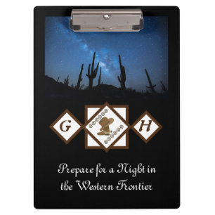 Cowgirl Boots and Cowboy Hat Monogram Photo Clipboard
