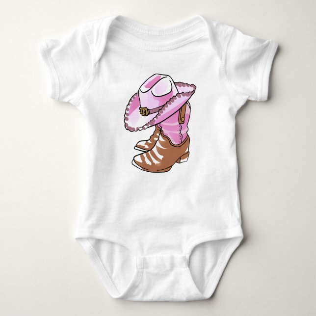 Cowgirl Boots and Hat Baby Bodysuit (Front)