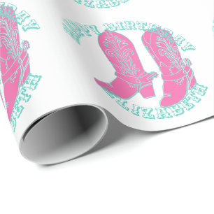 Cowgirl boots bachelorette design wrapping paper