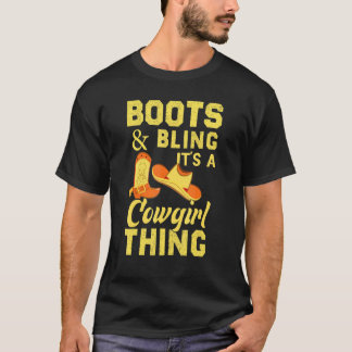 Cowgirl Boots Bling For Women T-Shirt