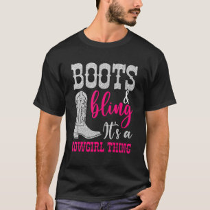 Cowgirl Boots Bling Its A Cowgirl Thing Love Count T-Shirt