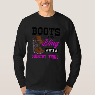 Cowgirl Boots Bling Vintage Country Southern Rodeo T-Shirt