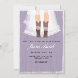 Cowgirl boots bridal shower invitation