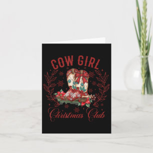 Cowgirl Boots Coquette Xmas Bow Western Howdy Chri Card