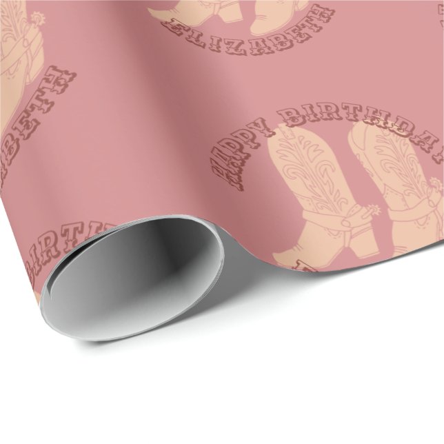 Cowgirl boots custom design wrapping paper (Roll Corner)