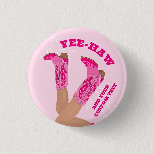 Cowgirl Boots Custom Personalised 3 Cm Round Badge (Front)