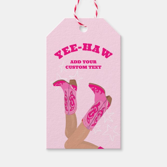 Cowgirl Boots Custom Personalised Gift Tags (Front)