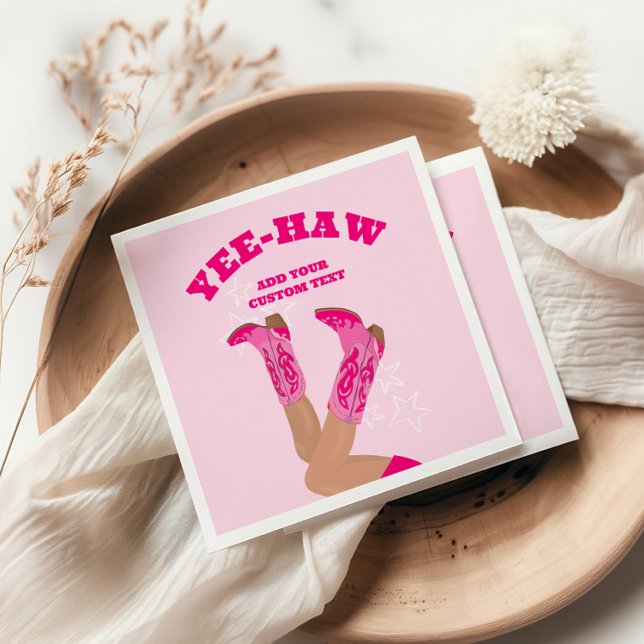 Cowgirl Boots Custom Personalised Napkin (cowgirl napkins)