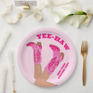 Cowgirl Boots Custom Personalised Paper Plate
