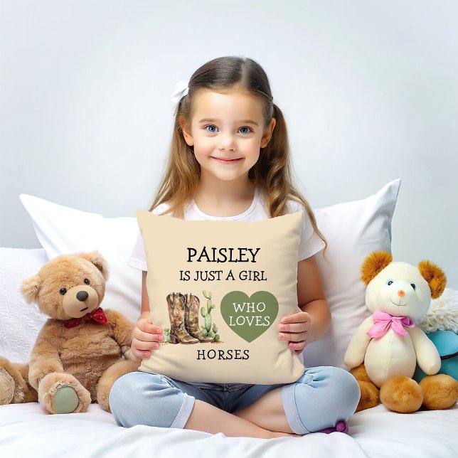 Cowgirl Boots Just a Girl who loves horses Cushion (Creator Uploaded)