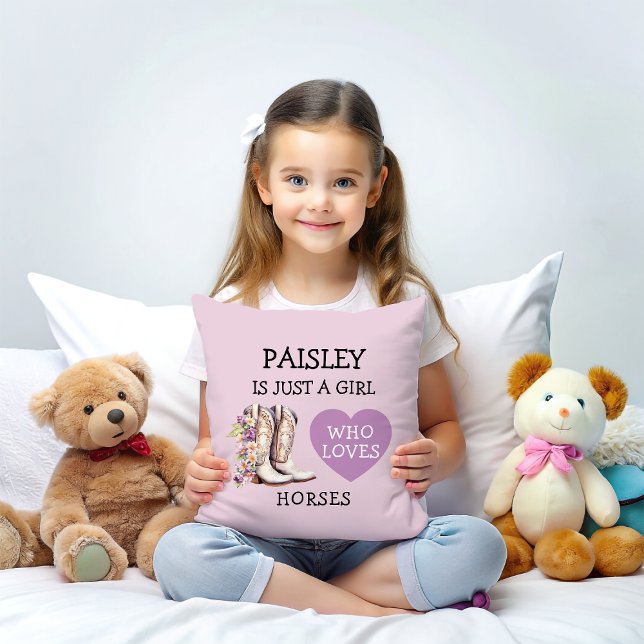 Cowgirl Boots Just a Girl who loves horses Cushion (Creator Uploaded)